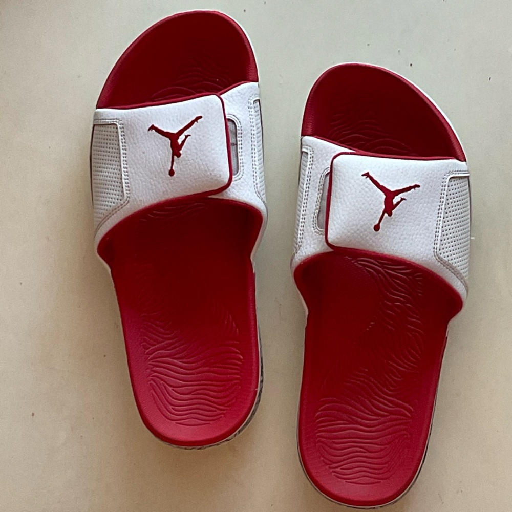 Kids Red and White Slide Sandals